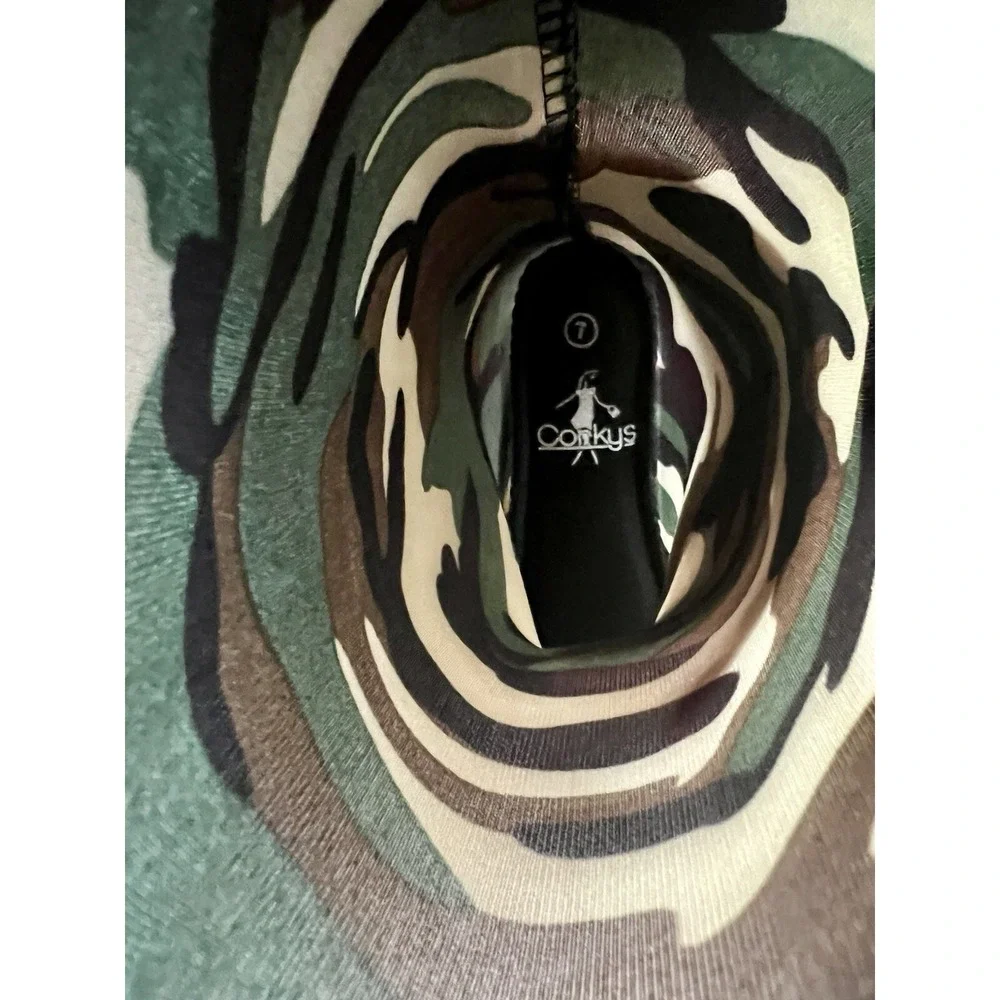 Corkys‎ Womens Camouflage Rain Boots Green Camo Waterproof Mid Calf Size 7
